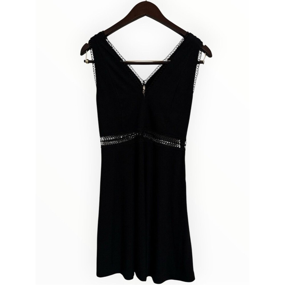 Free People Black Dress with crochet details Size 6 - Altered by the sleeve